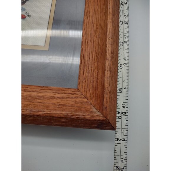 Vintage 1995 Completed Cross Stitch Native American Southwest Frame Wall Hanging - Picture 7 of 16